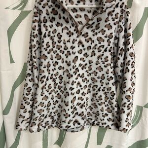 Leopard Print Fleece Pullover